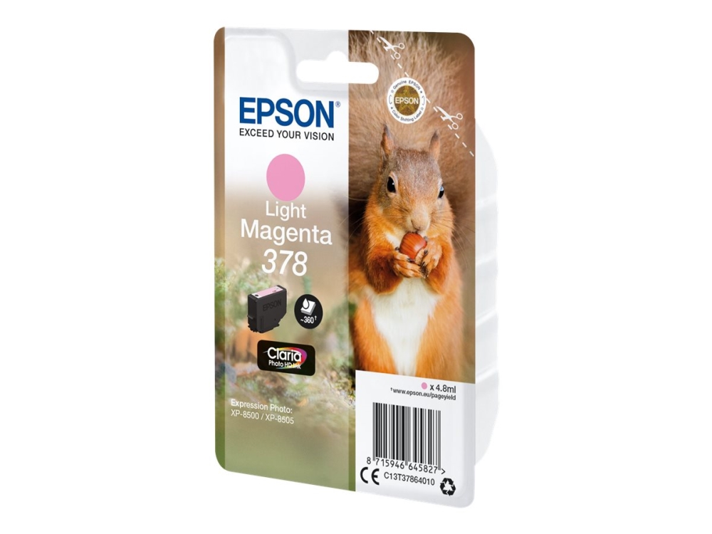 Epson 378 - 4.8 Ml - Lys Magenta - Original - Blister Med Rf/Akustisk Alarm - Blækpatron - For Expression Home Xp-8605, Xp-8606 Expression Photo Xp-