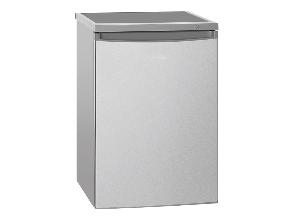 Bomann KS 2184 - Kylskåp med frysfack - bredd: 56 cm - djup: 57.5 cm - höjd: 84.5 cm - 120 liter - Klass E - design i rostfritt stål | Vitvaror - Kyl & Frys - Kombinerade kyl-frysar | GameStuff
