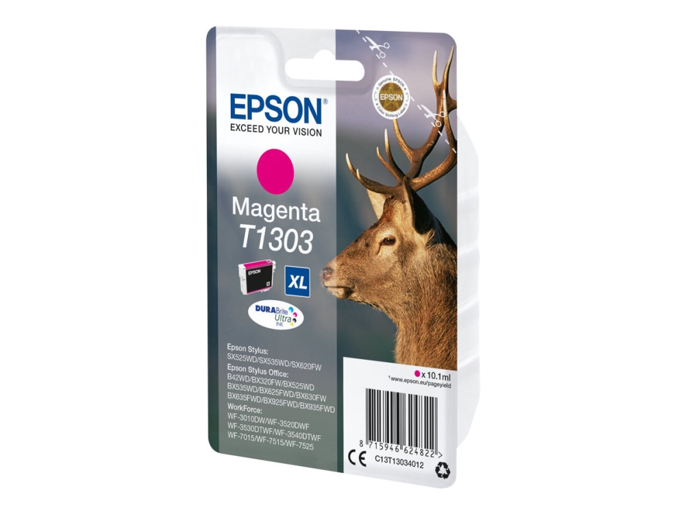 Epson T1303 - Størrelse Xl - Magenta - Original - Blister Med Rf/Akustisk Alarm - Blækpatron - For Stylus Office Bx535, Bx630, Bx635, Bx935 Workforc