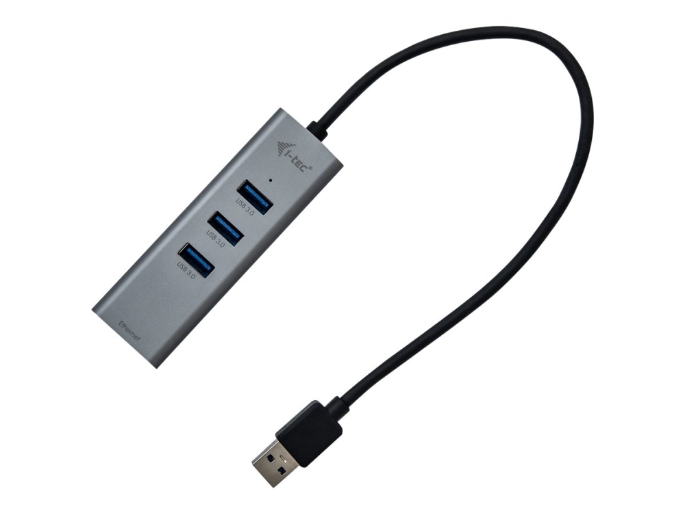 I-Tec Metal Usb 3.0 Hub 3 Port + Gigabit Ethernet Adapter, Usb 3.2 Gen 1 (3.1 Gen 1) Type-A, Rj-45, Usb 3.2 Gen 1 (3.1 Gen 1) Type-A, 5000 Mbit/S, Gr