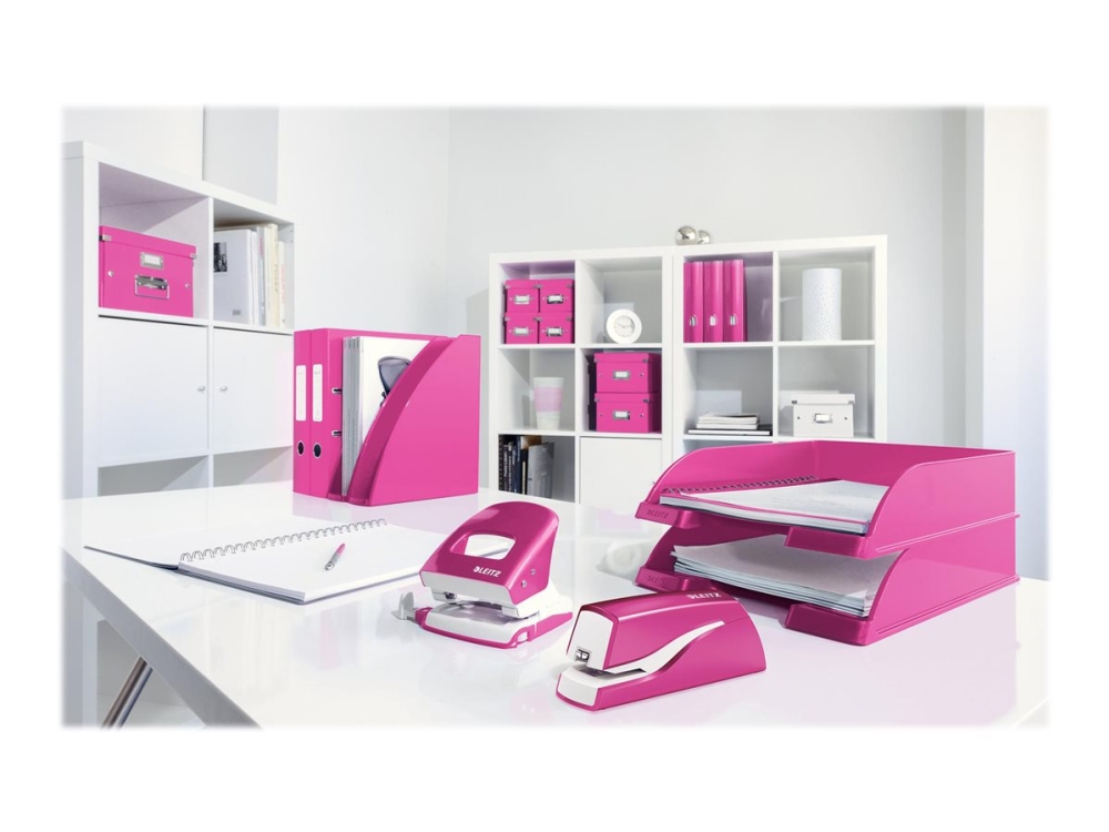 Leitz Elektrisk hæftemaskine WOW, kontaktløs, 10 ark Pink