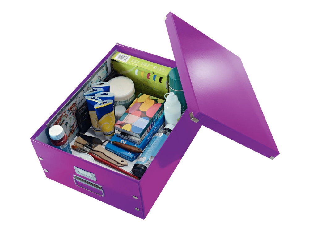 Leitz Click & Store WOW Large opbevaringsboks, 85% recirkuleret karton Lilla