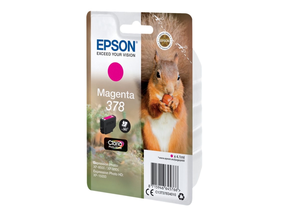Epson 378 - 4.1 Ml - Magenta - Original - Blister Med Rf/Akustisk Alarm - Blækpatron - For Expression Home Xp-8605, 8606 Expression Home Hd Xp-15000