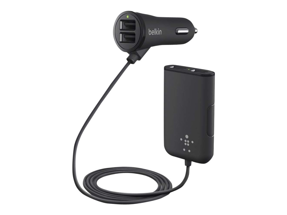 Belkin Road Rockstar - Strömadapter för bil - 36 Watt - 7.2 A - 4 utdatakontakter (USB) - svart | Tele & GPS - Batteri & Laddare - Billaddare | GameStuff