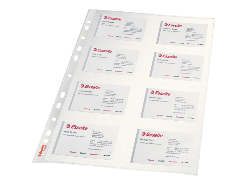 Plastfickor A4 Esselte 78930 för visitkort klar t/16 kort (10 st.) | Arkivering - Presentationsmappar och omslag - Dokument Presentation och tillbehör | GameStuff