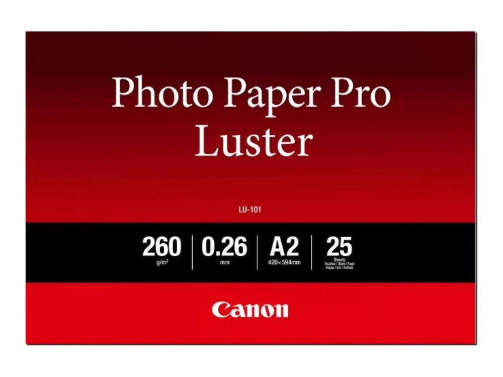 Canon Photo Paper Pro Luster Lu-101 - Glans - 260 Micron - A2 (420 X 594 Mm) - 260 G/M² - 25 Ark Fotopapir