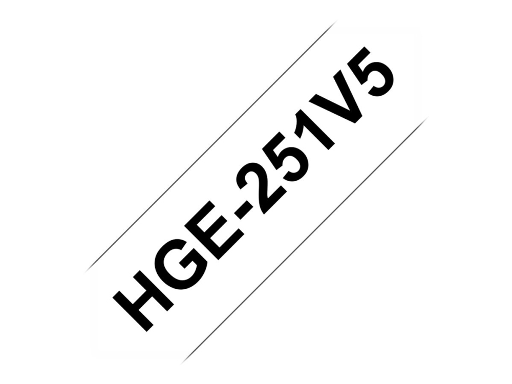 Brother Hge-251V5 - Sort På Hvid - Rulle (2,4 Cm X 8 M) 5 Kassette Lamineret Bånd - For P-Touch Pt-9500Pc, Pt-9800Pcn P-Touch R Rl-700S