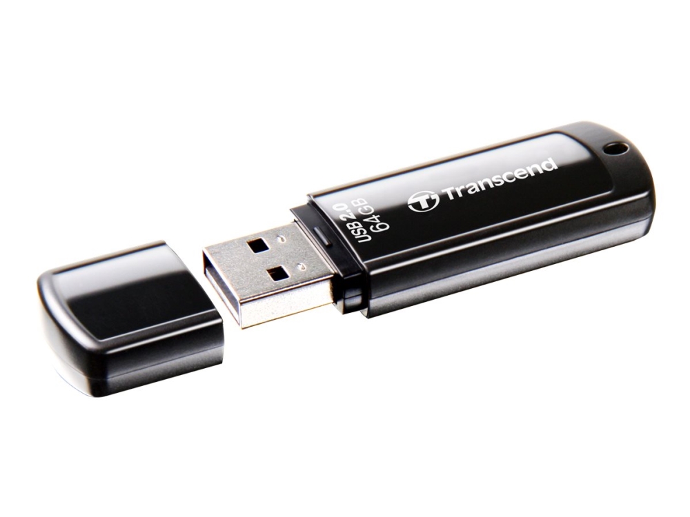 Transcend Jetflash 350 - Usb Flashdrive - 64 Gb - Usb 2.0 - Sort