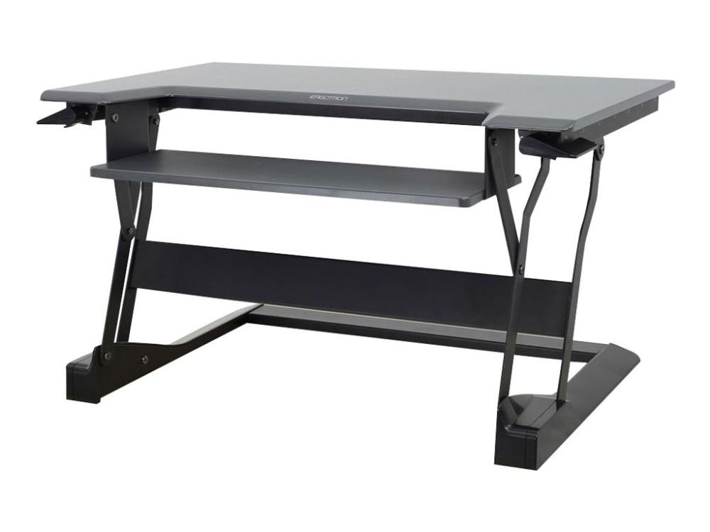 Ergotron Workfit-T Medium - Stående Skrivebordsomformer - Mørkegrå - Sort Base - Sort, Grå
