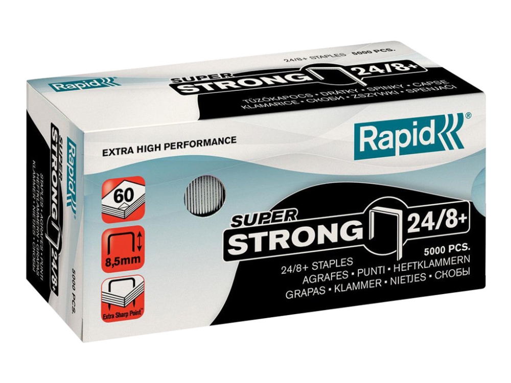 Häftklamrar Rapid Super Strong 24/8 - (5000 st.) | Kontorsmaterial - Häftapparater & häften - Häftklamrar | GameStuff