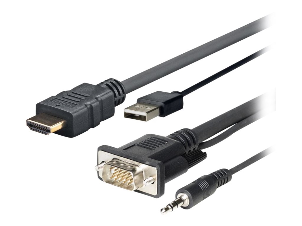 Vivolink Prohdmimvga1, 1 M, Hdmi+Vga+Usb+3.5Mm, Hdmi+Vga (D-Sub) +Usb+3.5Mm, Männlich, Männlich, Gerade