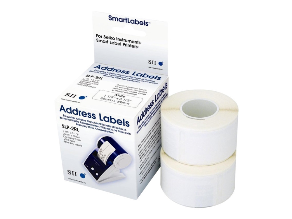 Seiko Instruments SLP-2RL - Vit - 28 x 89 mm 260 stk (2 rulle/rullar x 130) adresslappar - för Smart Label Printer 100, 120, 200, 220, 240, EZ30, Pro | Papper & Emballage - Förpackning - Etiketter och märkning | GameStuff