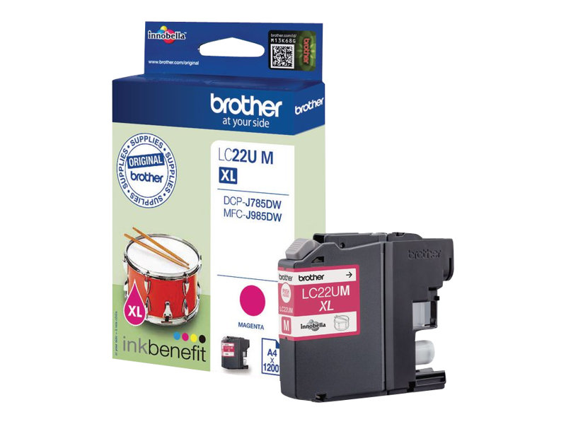 Brother LC22UM - XL - magenta - original - patron - för Brother DCP-J785DW, MFC-J985DW INKvestment Work Smart MFC-J985DW, MFC-J985DW XL | Skrivare - Bläck, toner & förbrukningsvaror - Bläck | GameStuff