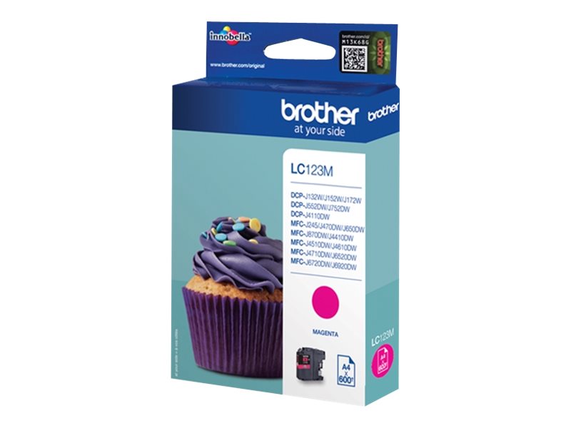 Brother Lc123m - Højtydende - Magenta - Original - Blækpatron - For Brother Dcp-J100, Dcp-J105, Dcp-J132w, Dcp-J4110dw, Dcp-J552dw, Dcp-J752dw