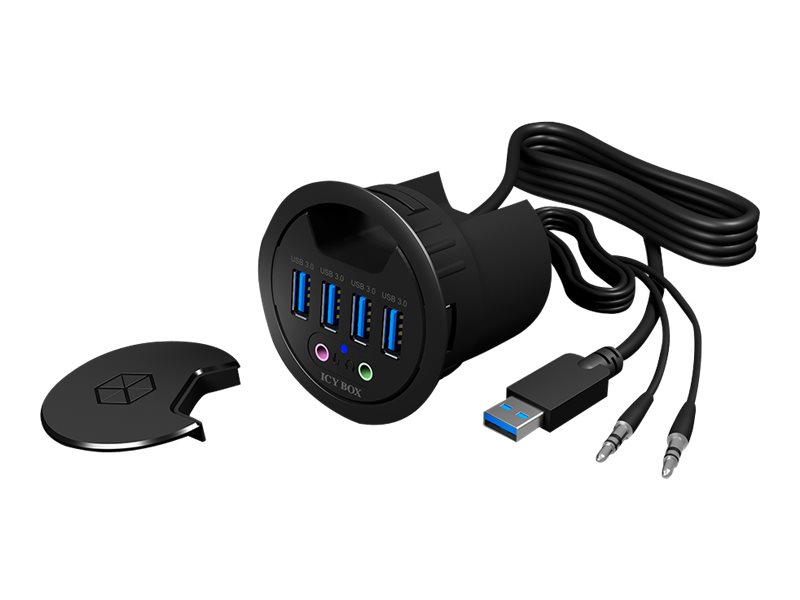Icy Box Ib-Hub1403a - Hub - 4 X Superspeed Usb 3.0 - Skylle-Monterbar