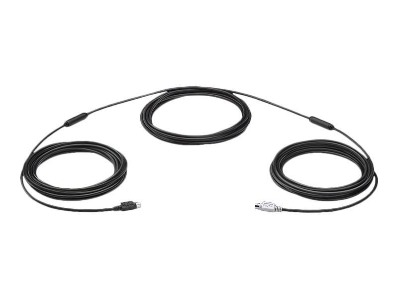 Logitech Group 15M Extender Cable, 15 M, 6-P Mini-Din, 6-P Mini-Din, Männlich, Männlich, Schwarz