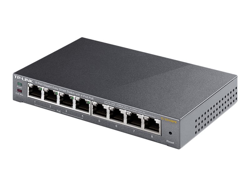 Tp-Link 8-Port Gigabit Easy Smart Switch Mit 4-Port Poe+, Managed, L2, Gigabit Ethernet (10/100/1000), Power Over Ethernet (Poe)
