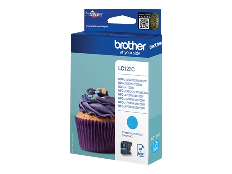 Brother Lc123c - Højtydende - Cyan - Original - Blækpatron - For Brother Dcp-J132w, Dcp-J172w, Dcp-J4110dw, Dcp-J552dw, Dcp-J752dw