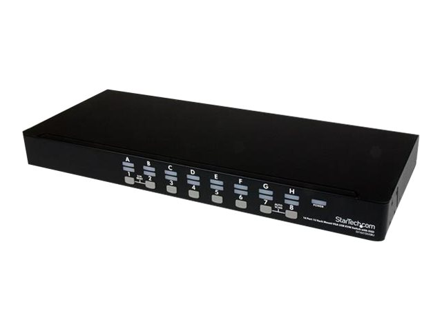 Startech.Com 16 Port 1He Usb Vga Kvm Switch Mit Osd Zur Rack-Montage Inkl. Kabeln, 1920 X 1440 Pixel, Schwarz