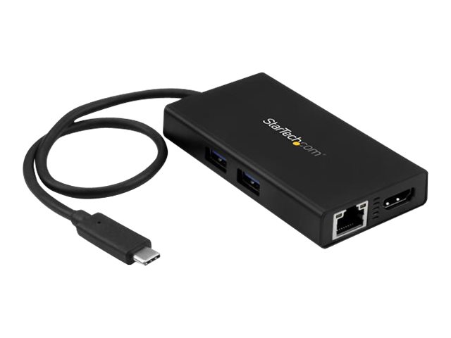 Startech.Com Usb-C Multiport Adapter - Usb-C Tragbare Docking Station Mit 4K Hdmi - 60W Power Delivery Pass-Through, Gbe, 2X Usb-A 3.0 Hub - Tragbare
