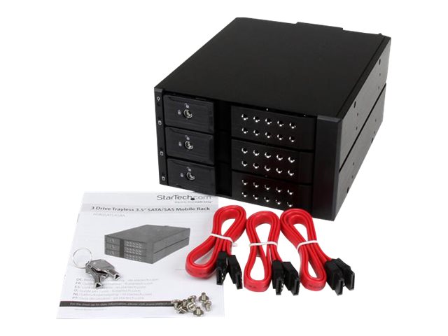 Startech.Com 3-Fach 3,5" Trägerloser Sata Festplatten Aluminium Wechselrahmen Backplane, Sata, Serial Ata Ii, Serial Ata Iii, 3.5 Zoll, 1,2 Kg, Schwa