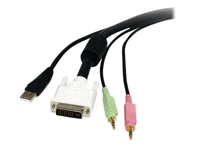 Startech.Com 1,8M 4-In-1 Usb Dvi Kvm Kabel Mit Audio Und Mikrofon, 1,8 M, Dvi-I, Schwarz, Usb, Dvi-I + Usb A + 2 X 3.5Mm, Dvi-I + Usb B + 2 X 3.5Mm