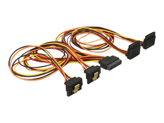 Delock - Strøm-Splitter - Sata Strøm Haspet Til Sata Strøm Metalklemme - 3.3 / 5 / 12 V - 50 Cm - Sort, Gul, Rød, Orange