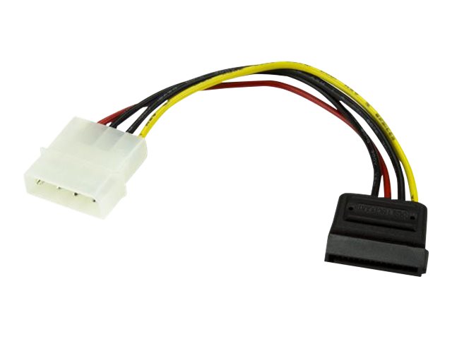 Startech 6In 4 Pin Lp4 To Sata Power Cable Adapter - Lp4 To Sata - 6In Lp4 To Sata Cable - 4 Pin To Sata Power - Strømkabel - Sata Strøm (Han) Til 4-