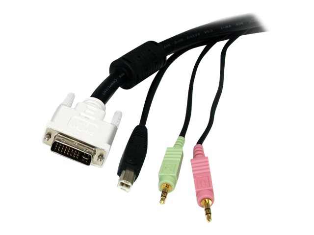 Startech 6 Ft 4-In-1 Usb Dvi Kvm Cable With Audio And Microphone - Dvi Kvm Cable - Usb Kvm Cable - Kvm Switch Cable (Usbdvi4n1a6) - Tastatur / Video