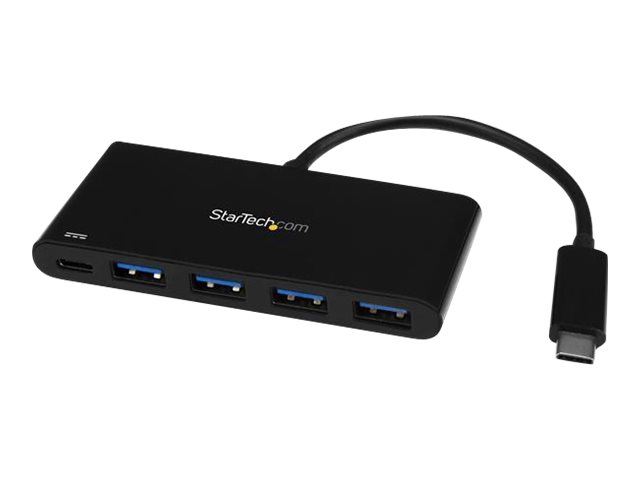 Startech.Com 4 Port Usb C-Hub Mit 4 Usb Typ-A Anschlüssen (Usb 3.0 Superspeed 5 Gbit/S) - Passthrough-Aufladung Mit 60 W Stromversorgung - Usb 3.2 Ge