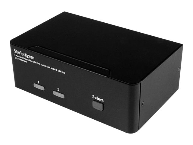 Startech.Com 2 Port Displayport Dual Monitor Kvm Switch - 4K 60Hz, 3840 X 2160 Pixel, 4K Ultra Hd, Schwarz