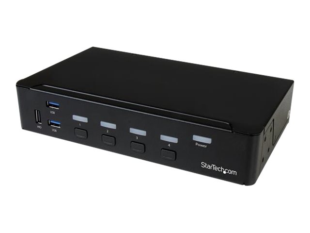 Startech.Com 4 Port Hdmi Kvm Switch - Usb 3.0 Hub - 1080P, 1920 X 1080 Pixel, Rack-Einbau, Schwarz