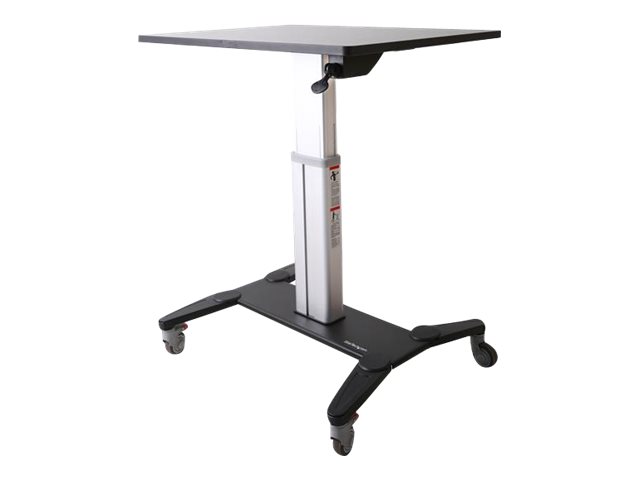 Startech.Com Mobiler Sitz-/Steh-Arbeitsplatz, Schwarz, Silber, 750 - 1150 Mm, 4 Rad/Räder, 50 Kg, Ce, 24 Kg
