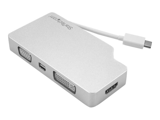 Startech.Com Aluminium Reise A/V Adapter 4-In-1 Usb-C Auf Vga, Dvi, Hdmi Oder Mdp - 4K, Usb Typ-C, Dvi-Ausgang, Hdmi-Ausgang, 1, Vga-Ausgang (D-Sub),