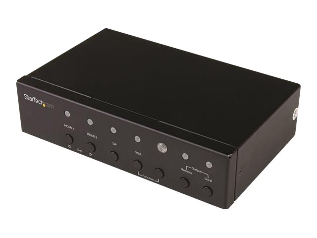 Startech.Com Multi-Input Hdbaset Extender Mit Eingebautem Switch - Displayport, Vga Und Hdmi Over Cat5 Oder Cat6 - Bis Zu 4K, 4096 X 2160 Pixel, Av-S