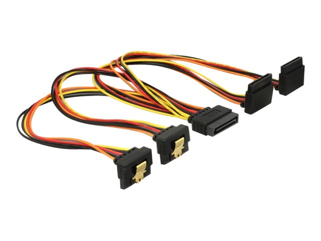 Delock - Strøm-Splitter - Sata Strøm Haspet Til Sata Strøm Metalklemme - 3.3 / 5 / 12 V - 30 Cm - Sort, Gul, Rød, Orange
