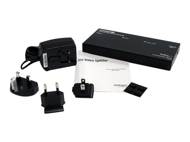 StarTech.com 2 Port DVI Video Splitter with Audio - DVI Splitter with Audio - 2 Port DVI Splitter - DVI Video Splitter (ST122DVIA) - Video-/audiosplitter - 2 x DVI + 2 x audio - desktop - for P/N: SVA12M2NEUA, SVA12M5NA