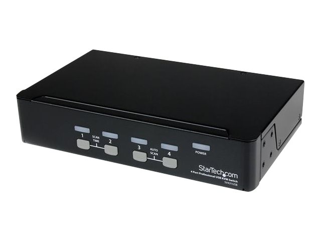 Startech.Com 4 Port Vga Usb Kvm Switch Mit Hub - Professioneller Vga Kvm Umschalter, 1920 X 1440 Pixel, Rack-Einbau, 1U, Schwarz