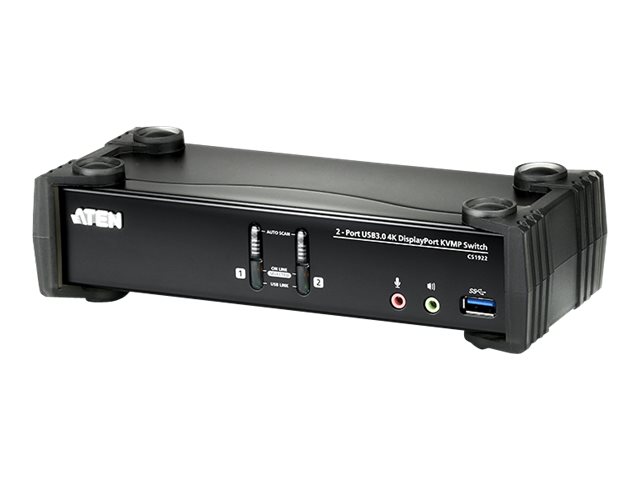 ATEN CS1922 KVMP Switch - Omkopplare för tangentbord/video/mus/ljud/USB - 2 x KVM/ljud/USB - 1 lokal användare - skrivbordsmodell | Datortillbehör - KVM & Switchar - Switchar | GameStuff
