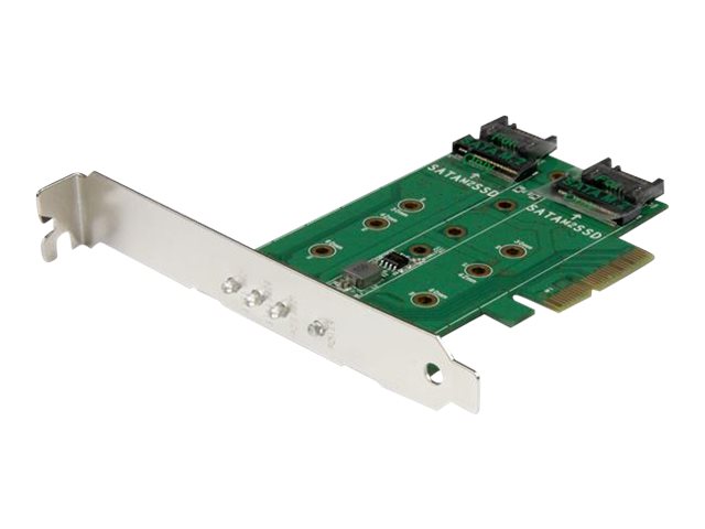 Startech.Com 3 Port M.2 Ssd (Ngff) Adapterkarte - 1X Pcie (Nvme) M.2, 2X Sata Iii M.2 - Pcie 3.0, Pcie, M.2, Sata, Full-Height / Low-Profile, Pcie 3.