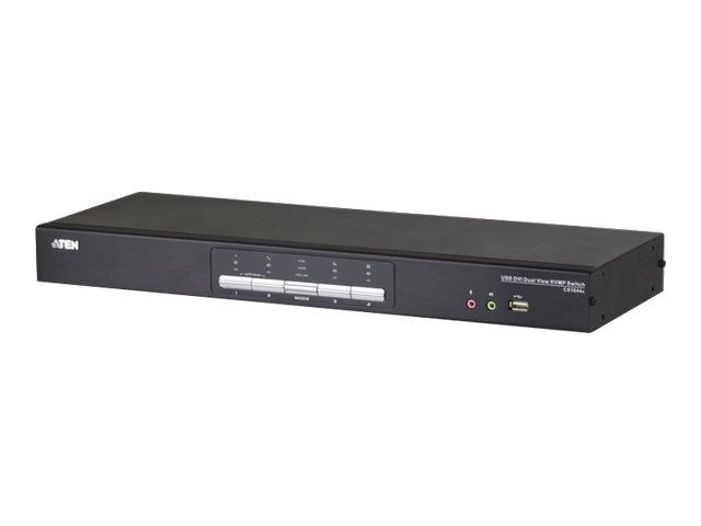 Aten Usb Dvi Dual View Kvmp Switch Cs1644a - Kvm / Audio / Usb Switch - 4 X Kvm / Audio / Usb - 1 Lokalbruger - Desktop