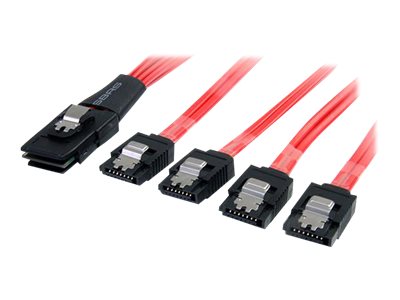 Startech.Com Serial Ata Scsi Sas Kabel 1M - Sff-8087 Auf 4X Sata Mit Lasche, Sata Iii, 1 M, Sata 7-Pin, Rot, Schwarz, Männlich/Weiblich, 100 G