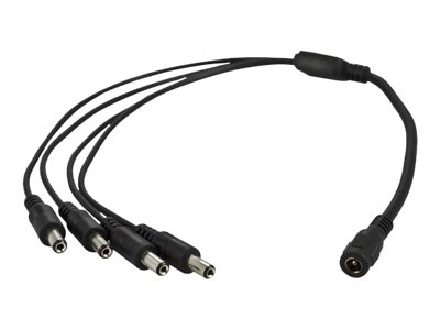 Deltaco - Strøm-Verteiler - Dc-Buchse 5,5 X 2,1 Mm (Han) Til Dc-Buchse 5,5 X 2,1 Mm (Hun) - Dc 12 V - 40 Cm - Sort