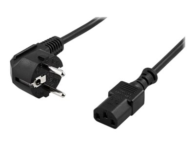 Deltaco Del-111C - Strømkabel - Cee 7/7 (Han) Vinklet Til Iec 60320 C13 Lige - Ac 250 V - 10 A - 7 M - Sort