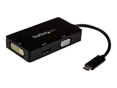 Startech.Com Usb-C Multiport Adapter - 3-In-1 Usb-C Auf Hdmi, Dvi Oder Vga, Usb Typ-C, Dvi-Ausgang, Hdmi-Ausgang, Vga-Ausgang (D-Sub), 3840 X 2160 Pi