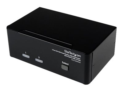 Startech 2 Port Kvm Switch - Dvi And Vga W/ Audio And Usb 2.0 Hub - Dual Monitor / Display / Screen Kvm Switch - Dvi Vga (Sv231ddvdua) - Kvm / Audio