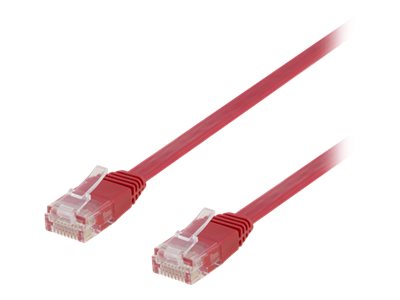 Deltaco - Patchkabel - Rj-45 (Han) Til Rj-45 (Han) - 1 M - Utp - Cat 6 - Formet, Flad - Rød