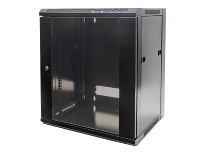 Intellinet Network Cabinet, Wall Mount (Standard), 12U, Usable Depth 260Mm/Width 510Mm, Black, Flatpack, Max 60Kg, Metal & Glass Door, Back Panel, Re