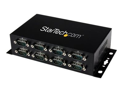 Startech.Com 8 Port Usb Auf Seriell Rs-232 Adapter Hub - Din-Schienen Und Wandmontage Fähig, Usb 2.0 Type-B, Seriell, Schwarz, Stahl, Aktivität, 5 V