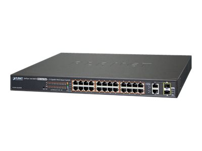 Planet Fgsw-2624Hps, Managed, L2/L4, Gigabit Ethernet (10/100/1000), Power Over Ethernet (Poe), Rack-Einbau, 1U